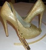 Sapato Gliter Dourado